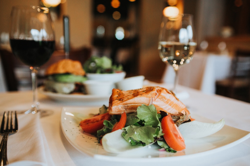 Salmon plated - a great example meal of the best Newport, RI restaurants