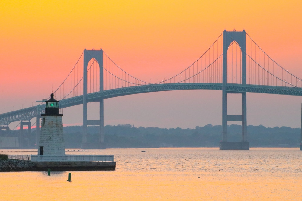 Watching a sunset with the gorgeous bridge over Narragansett Bay in the background is one of the most beautiful things to do in Newport, RI