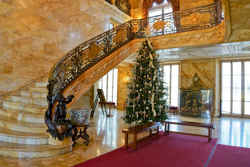 Marble House, one of the Newport, RI Mansions, all dressed up for the holidays